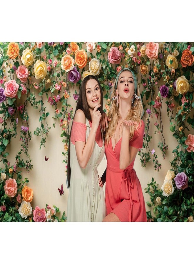 Baocicco 10x8ft Flowers Wall Photography Background Butterfly Spring Floral Botanical Banner Backdrop Vintage Wedding Birthday Backdrop Decorations Girls Party Table Cake Decoration Photo Props - Image 2