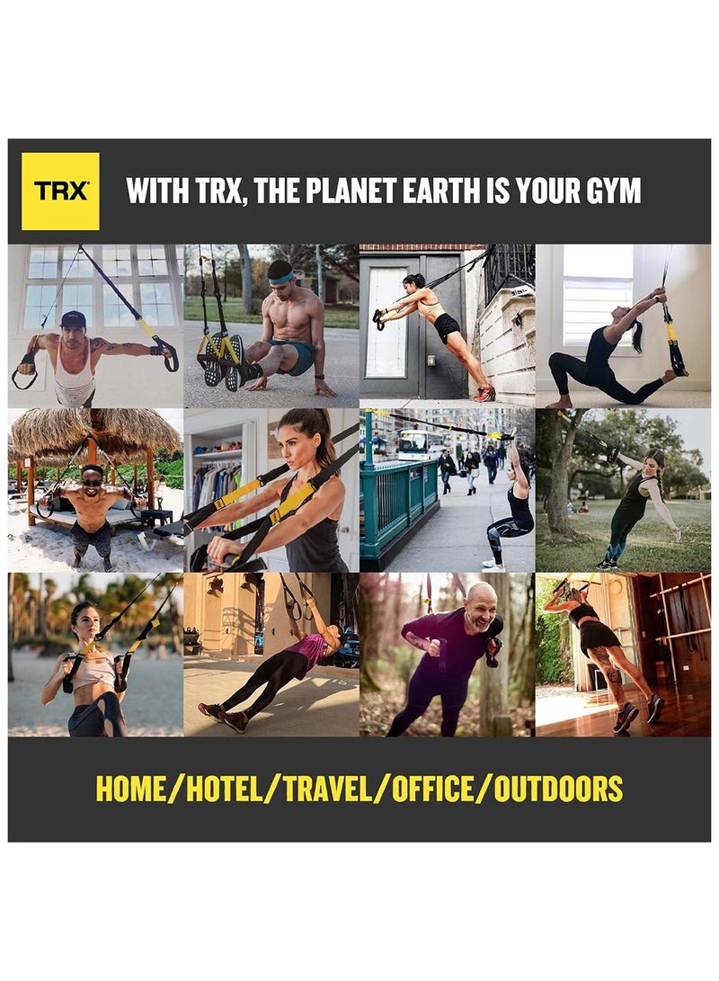 TRX Pro System Suspension Trainer Home Gym Workouts, Black/Yellow - Image 4