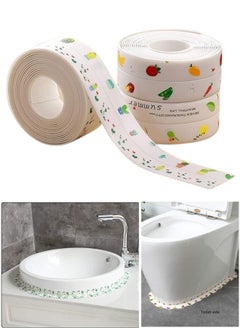 Happy Home Self Adhesive Bathroom Waterproof Mouldproof Sealing Tape Wall Mounted Sealant Tape for Bathtub Cracks Walls 3M Length 2cm Width Multicolor  - Image 1