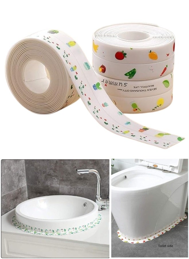Happy Home Self Adhesive Bathroom Waterproof Mouldproof Sealing Tape Wall Mounted Sealant Tape for Bathtub Cracks Walls 3M Length 2cm Width Multicolor  - Image 1