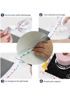 Happy Home Self Adhesive Bathroom Waterproof Mouldproof Sealing Tape Wall Mounted Sealant Tape for Bathtub Cracks Walls 3M Length 2cm Width Multicolor  - Image 3