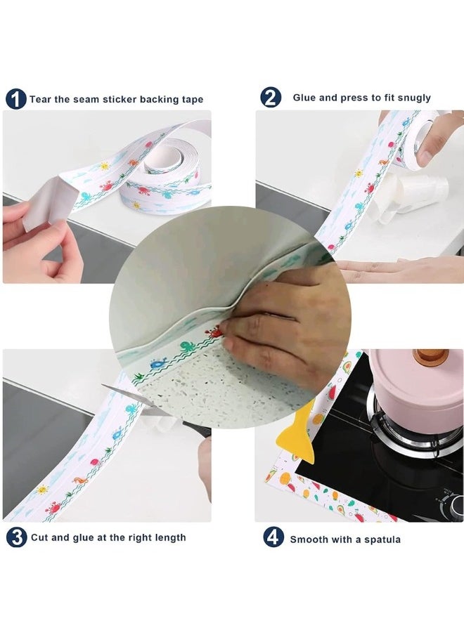 Happy Home Self Adhesive Bathroom Waterproof Mouldproof Sealing Tape Wall Mounted Sealant Tape for Bathtub Cracks Walls 3M Length 2cm Width Multicolor  - Image 3