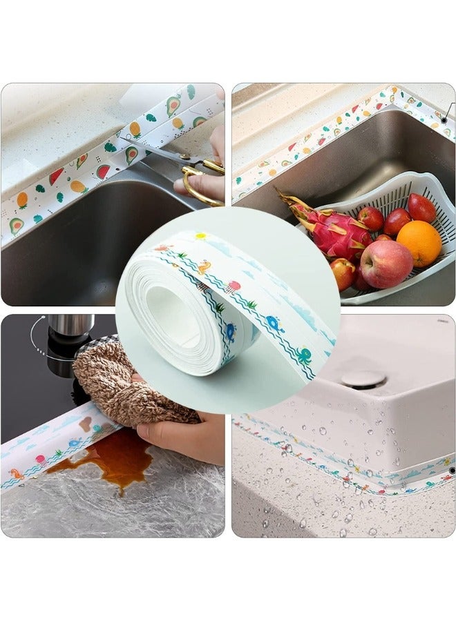 Self Adhesive Bathroom Waterproof Mouldproof Sealing Tape Wall Mounted Sealant Tape for Bathtub Cracks Walls 3M Length 2cm Width Multicolor