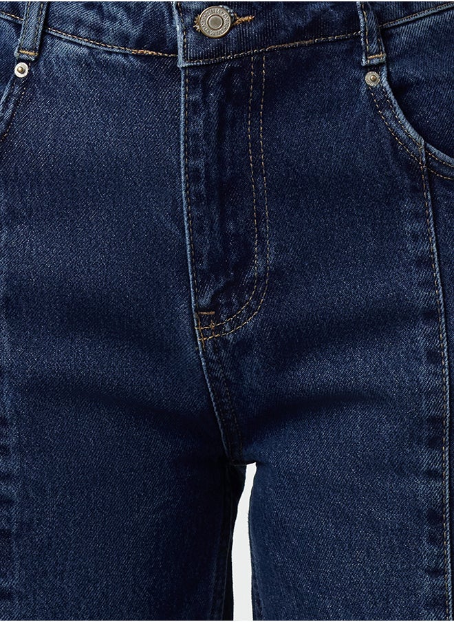 trendyol Blue Stitching Detailed High Waist Barrel Jeans TWOAW25JE00061  - Image 3