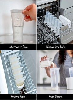 Zip Top Reusable 100% Platinum Silicone Breast Milk Storage, Made in the USA - Bag Set of 6 + Freezer Tray