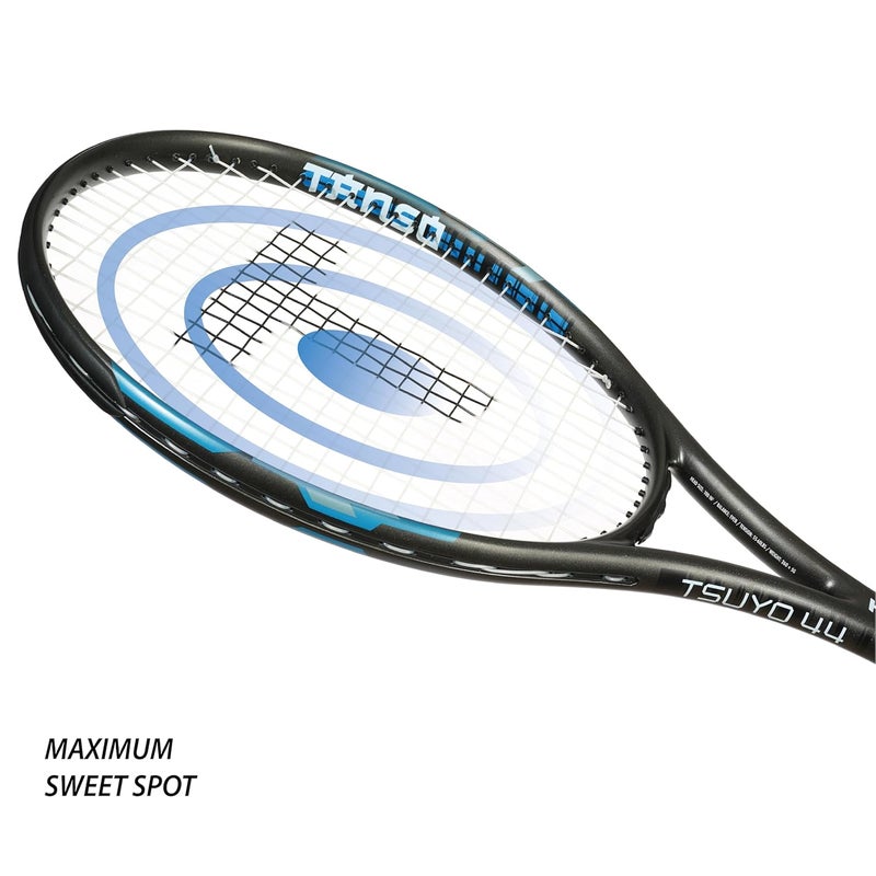 Tanso TSUYO 44 Full Graphite High Performance Ultra Light Carbon Fibre Strung Tennis Racquet with Free Full Tennis Racket Cover (260 Grams, Oval Head Shape, 100 sq inch, Full Size) (Slate Grey) - Image 3