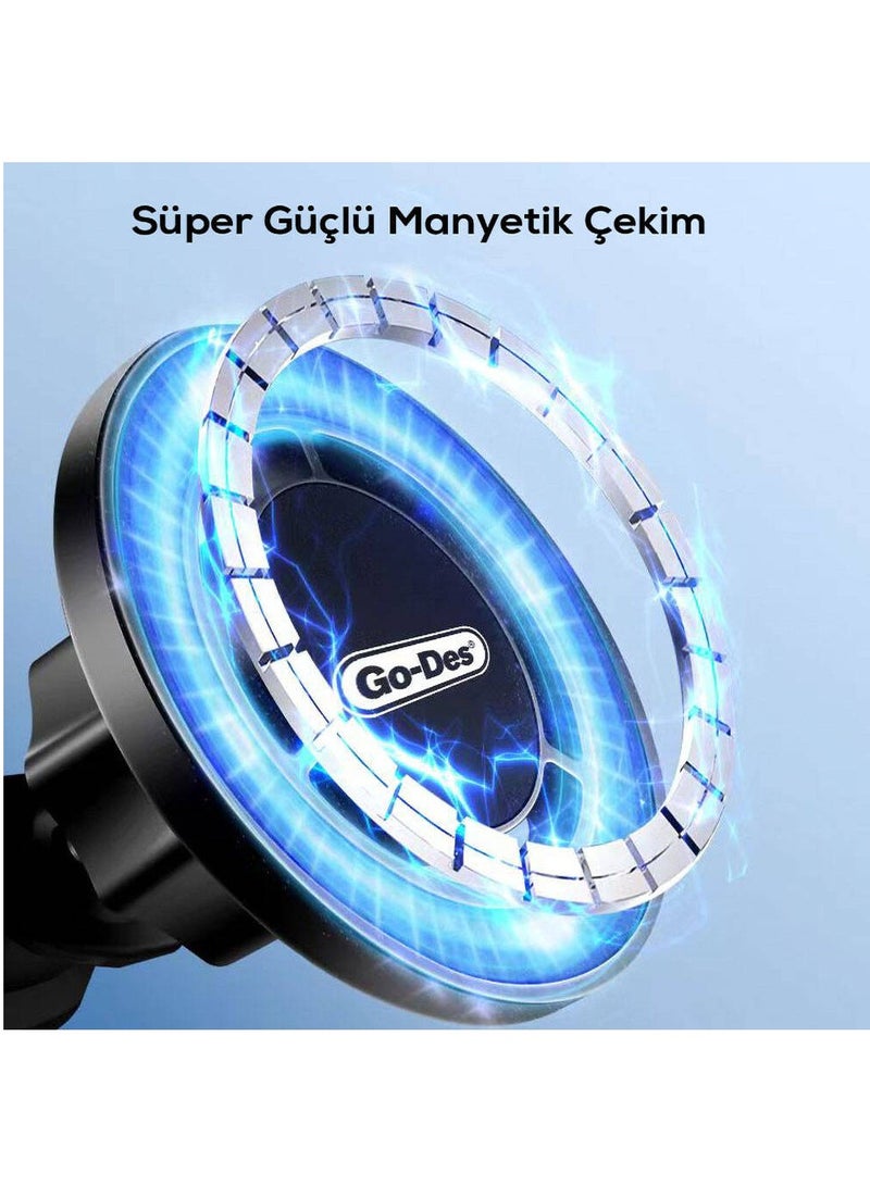 GO-DES Magsafe Magnetic Feature 360° Rotatable Ventilation and Flat Floor Phone Holder(GD-HD911 ) - Image 2