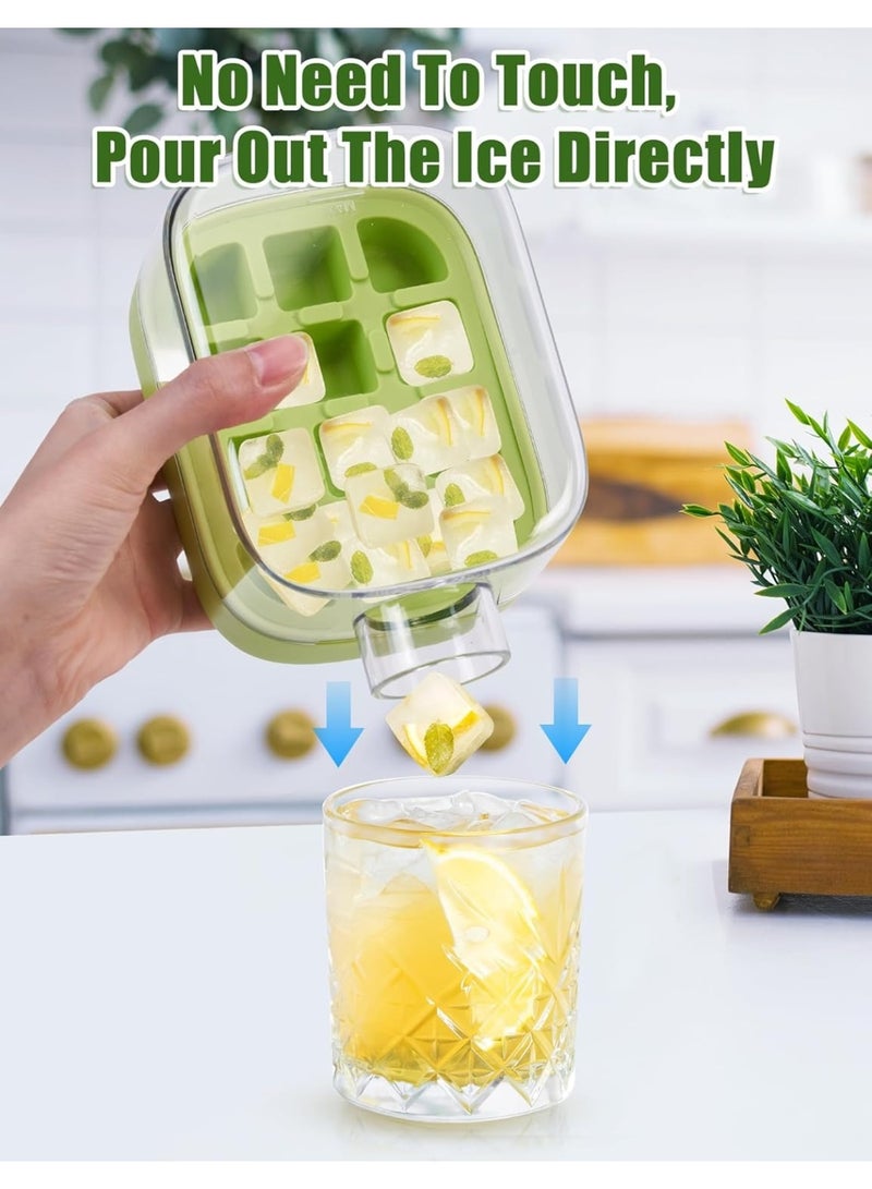 2-in-1 Ice Cube Bottle 500ml with Straw & Lid – Easy Ice-Making Water Bottle, One-Touch Ice Release, Leak-Proof Freezer Bottle for Juice, Coffee & Cold Beverages – Green - Image 5