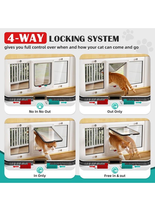 whiffee Aluminum Window Pet Door for Cats Small Dogs - Window Cat Door Insert Horizontal, Adjustable to Fit Window Width from 31" to 36", Weatherproof Pet Door with 4-Way Lock, No-Drill, Quick Installation - Image 4