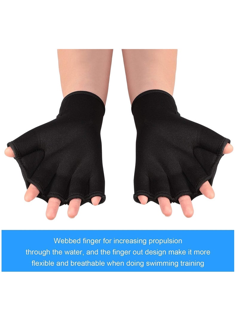 SYOSI Swimming Gloves, 2 Pairs Aquatic Swim Training Gloves Neoprene Gloves, Fitness Water Resistance Webbed Gloves Water Aerobic Equipment for Swimming Diving Exercise Training  - Image 3