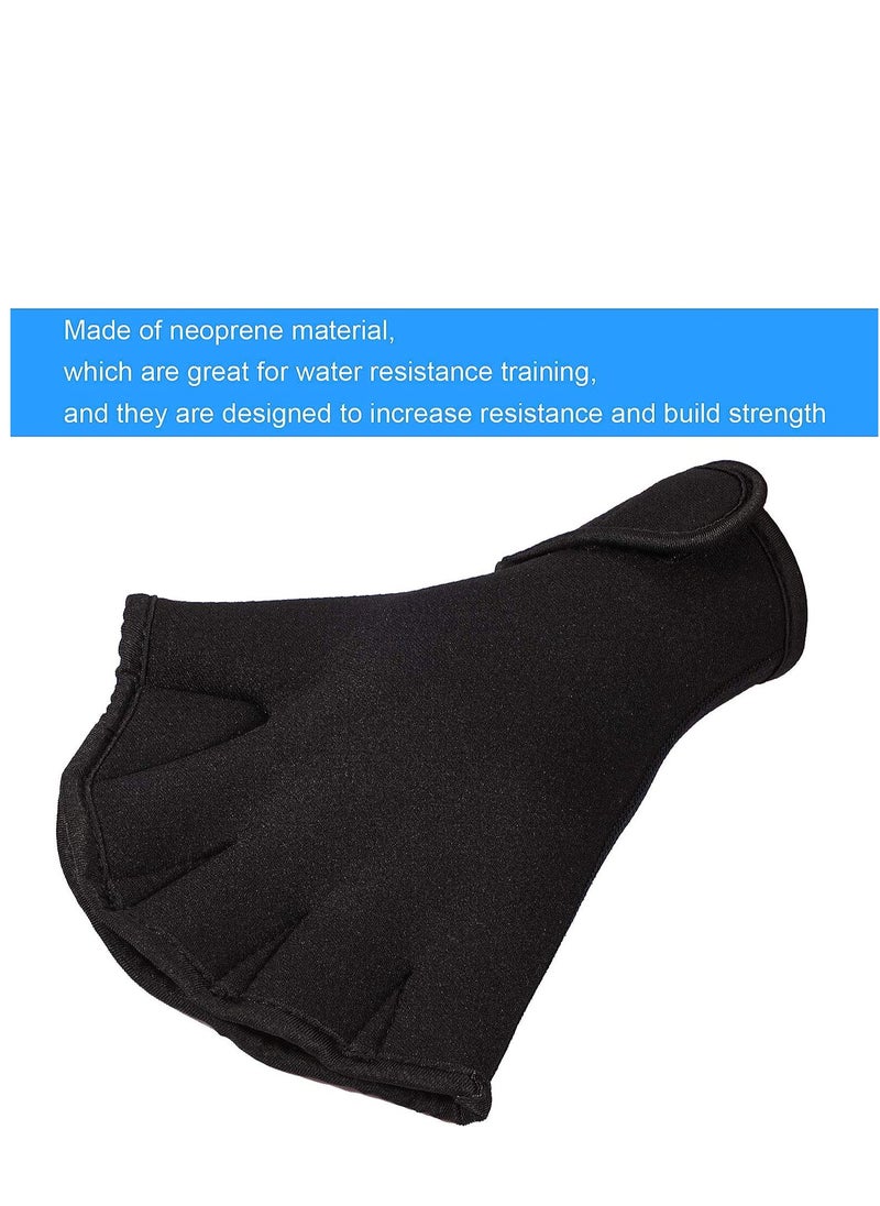 SYOSI Swimming Gloves, 2 Pairs Aquatic Swim Training Gloves Neoprene Gloves, Fitness Water Resistance Webbed Gloves Water Aerobic Equipment for Swimming Diving Exercise Training  - Image 4