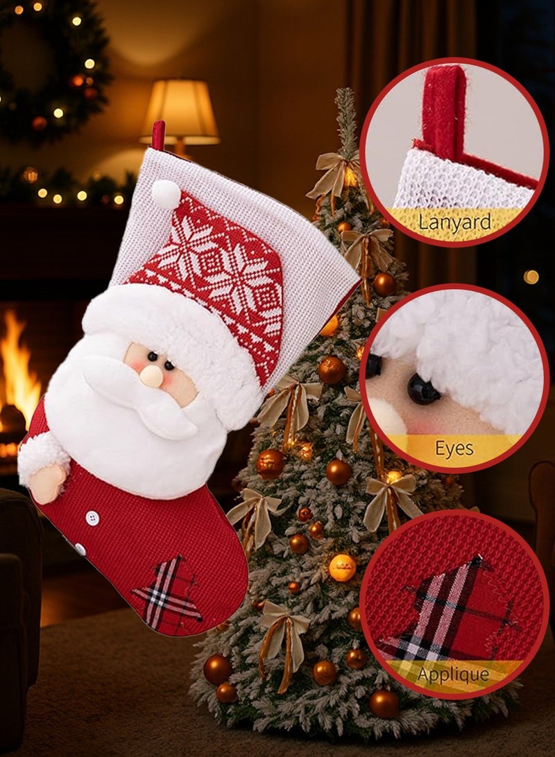 لوبيتيز عيد الميلاد جوارب ، جوارب عيد الميلاد كبيرة الحجم 18 بوصة عالية الجودة ، سانتا كلوز ، مناسبة للعائلات عطلة عيد الميلاد الطرف الديكور ، هدايا عيد الميلاد حقيبة جوارب ، شجرة عيد الميلاد الديكور - Image 1