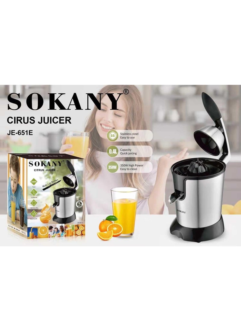 sokany Electric juicer with stainless steel casing - 400 ml / 350 watts  - Image 1