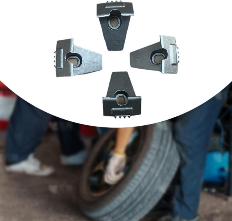 Hub Fixing Clamp Jaws 4-Piece High-Strength Hardened Steel - Scratch-Proof Alloy Wheel Protection Tire Changer Clamping Set for Auto Repair Shops And Garages - Image 2