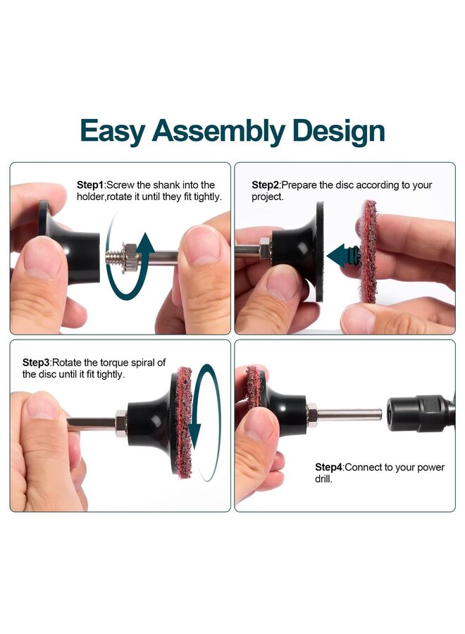 46PCS Sanding Discs 2 Inch Roll Lock Quick Change Discs Holder Surface Conditioning Discs Fine Medium Coarse for Die Grinder Surface Strip - Image 3