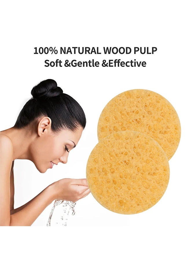 3 Pcs  Yellow Facial Cleansing Sponge,Deep Cleaning Rich Foaming Good Water Absorption Easy To Save Soft Touch,Able To Remove Residual Dirt From The Skin And Maintain Skin Cleanliness - Image 2