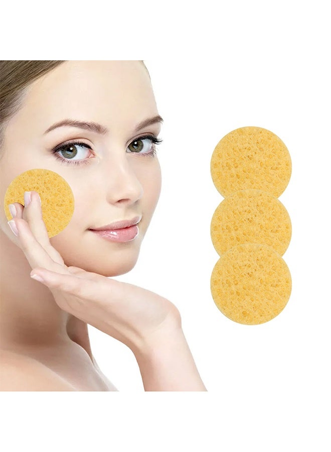 3 Pcs  Yellow Facial Cleansing Sponge,Deep Cleaning Rich Foaming Good Water Absorption Easy To Save Soft Touch,Able To Remove Residual Dirt From The Skin And Maintain Skin Cleanliness - Image 1