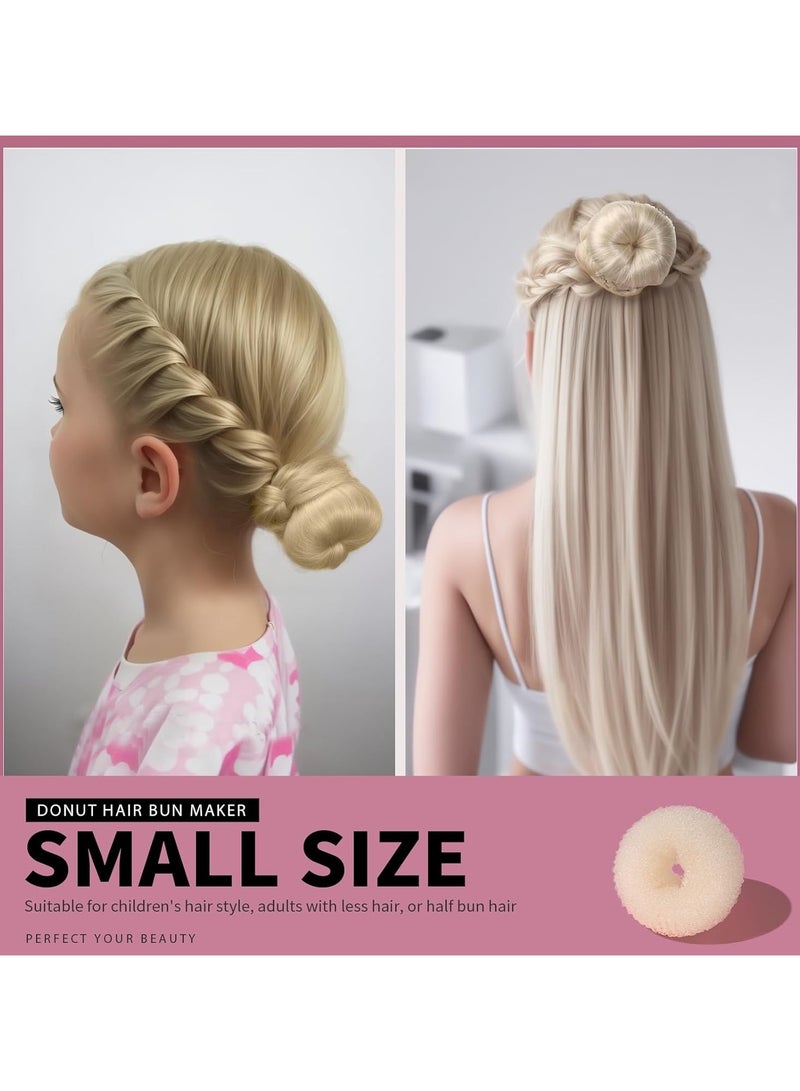 Hair Bun Maker Set - 4 Size Beige Donut Bun Shaper + 20 Golden Bobby Pins for Blonde Chignon Bun Maker Hair Ring Style Accessories for Dancer Ballet Girls Extra-large Large Medium Small - Image 5