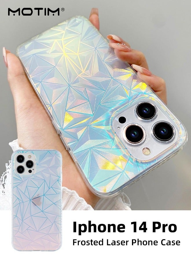 Motim Clear Glitter Case for iPhone 14 Pro Laser Bling Hard Back Soft TPU Bumper Cover Slim Shockproof Protective Phone Case for Women - Image 2