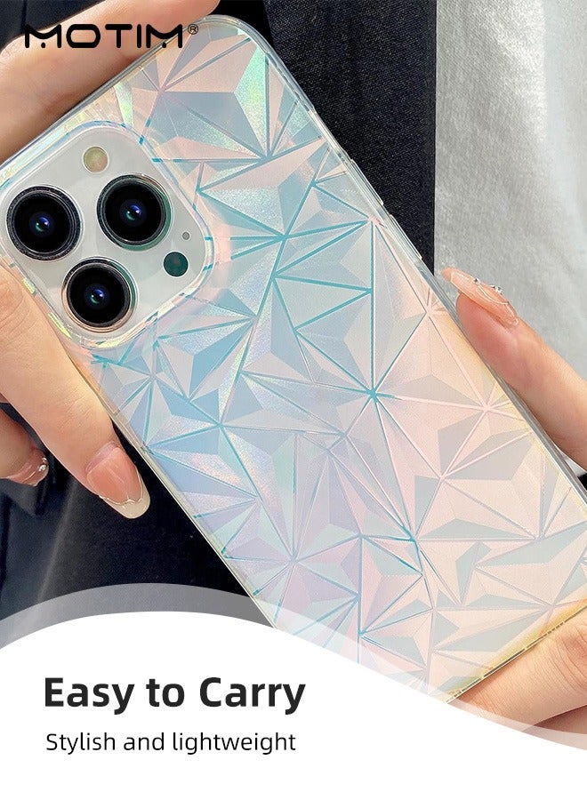 Motim Clear Glitter Case for iPhone 14 Pro Laser Bling Hard Back Soft TPU Bumper Cover Slim Shockproof Protective Phone Case for Women - Image 3