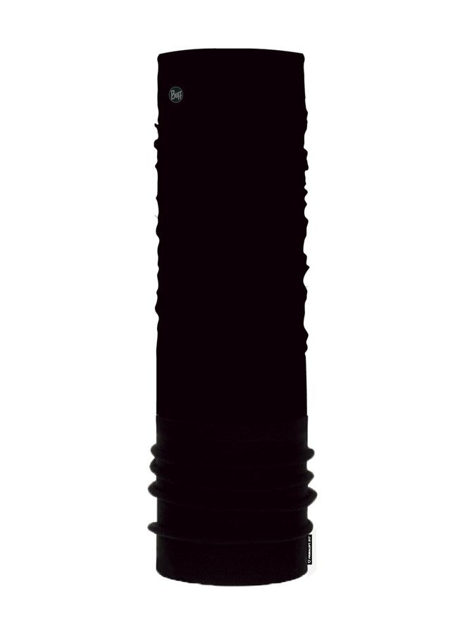 Buff Polar Neck Gaiter, Cold Weather Neckwear, Thermal Insulated Fleece, UPF 50 Sun Protection, Breathable, Solid Black, Adult Size - Image 1