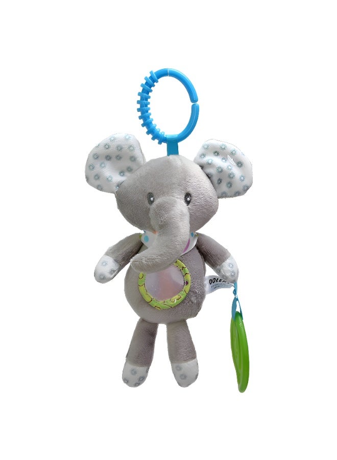 Bambimici Plush Stroller Toy with Teether Clip-Elephant - Image 1