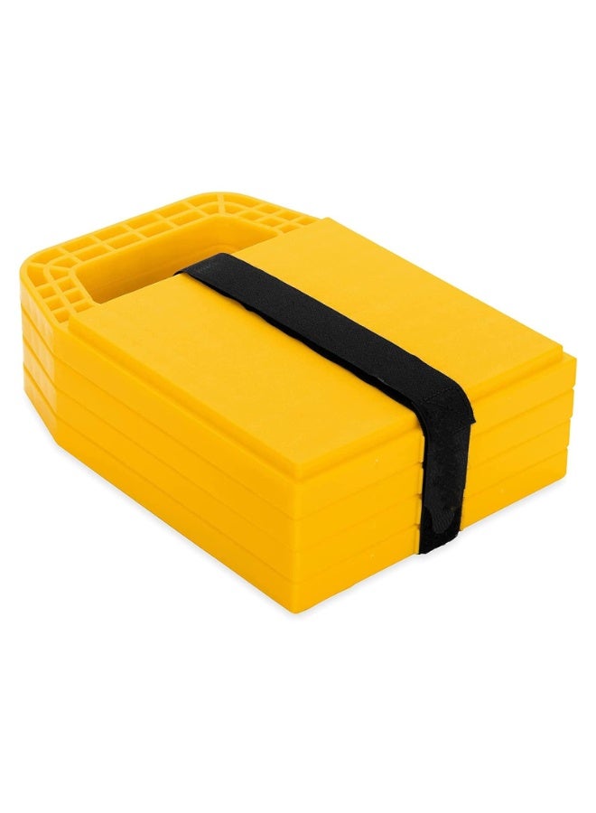 Stabilizing Jack Pads, Helps Prevent Jacks From Sinking,  - 4pcs,Yellow - Image 1