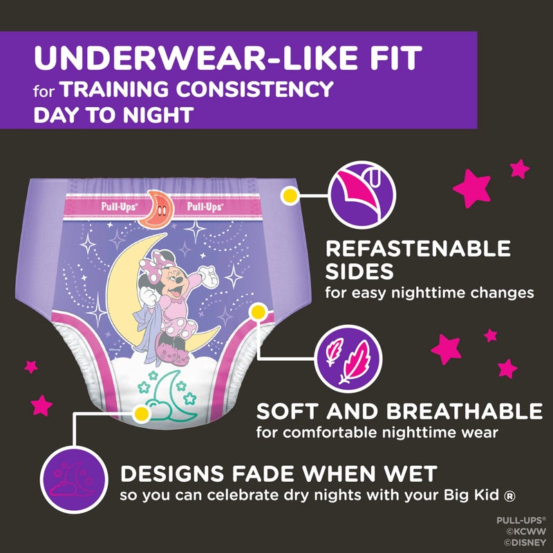 Pull-Ups Girls' Nighttime Potty Training Pants, Training Underwear, 3T-4T (32-40 lbs), 60 Ct - Image 4