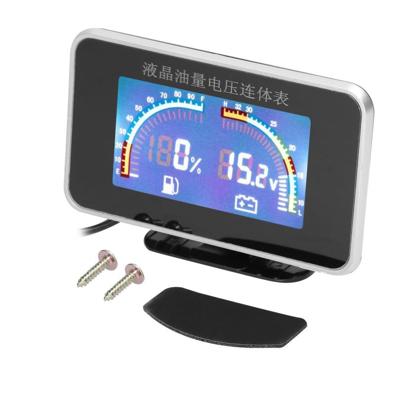 2-in-1 LCD Car Digital Fuel Level Gauge Voltmeter Universal Instrument 9-36V for Car Truck SUV RV - Image 1