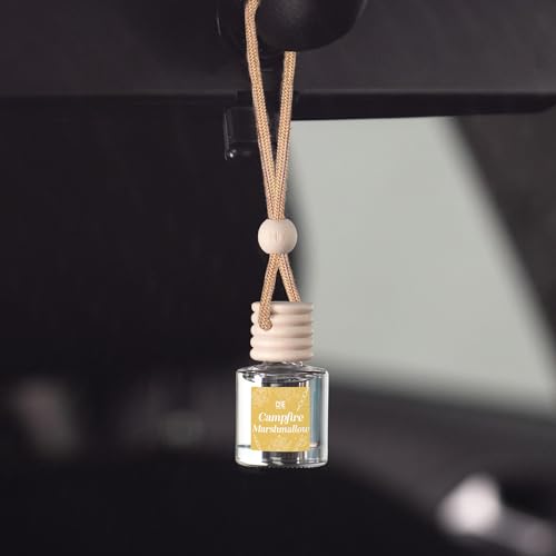 CE CRAFT C&E Craft Co Hanging Car Air Freshener Diffuser 2 Pack, Long Lasting Fragrance Oil Car Freshener, Glass Bottle Auto Air Freshener, Made in USA (Campfire Marshmallow) - Image 2