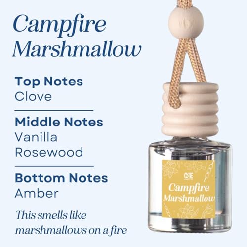 CE CRAFT C&E Craft Co Hanging Car Air Freshener Diffuser 2 Pack, Long Lasting Fragrance Oil Car Freshener, Glass Bottle Auto Air Freshener, Made in USA (Campfire Marshmallow) - Image 3