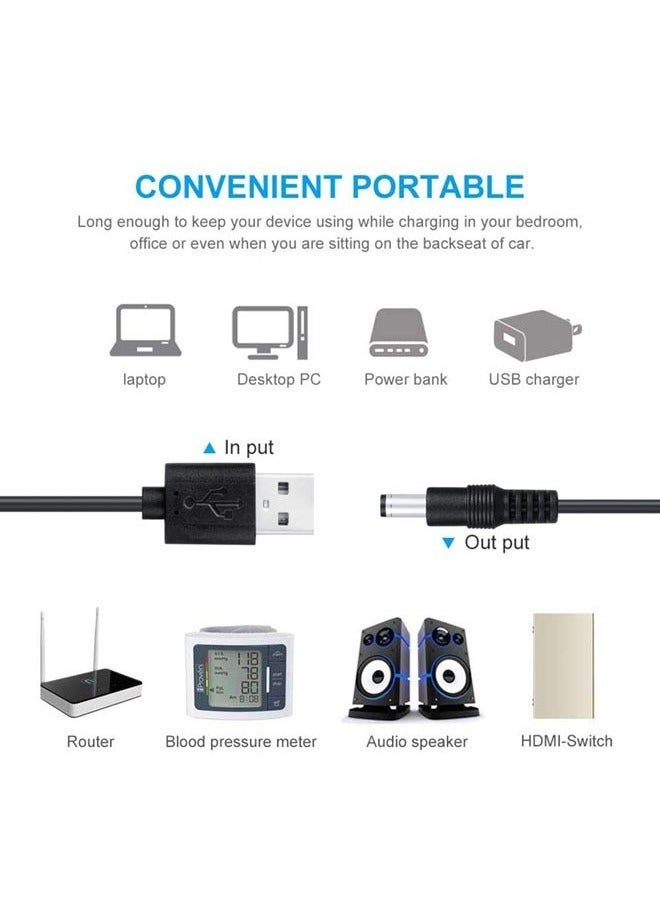 Universal 5V USB to DC 5V Power Cord 5.5 2.1 mm Plug Connector Tip Jack Charging Cable with 8 Connector Tips  - Image 3