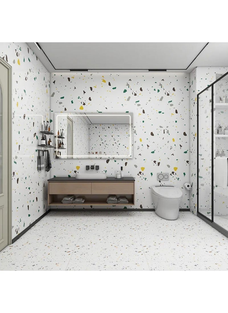 DISENO Wall Panels Peel and StickMarble Wall Panels for Interior Wall DecorBacksplash Tile Distinctive for Kitchen Showers Bathrooms Living Rooms Wall 30cm30cm White Print 4  - Image 1