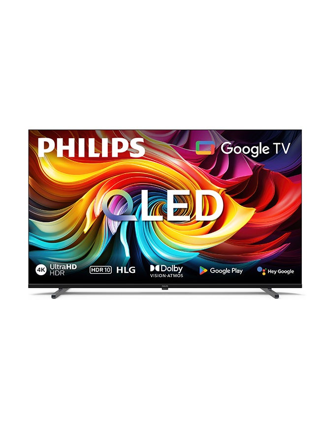 Philips 50-Inch New 2026 Premium QLED Google TV | 4K UHD Smart TV with Google Assistant | Dolby Vision & Dolby Atmos (50PQT8530/68) 50PQT8530 black