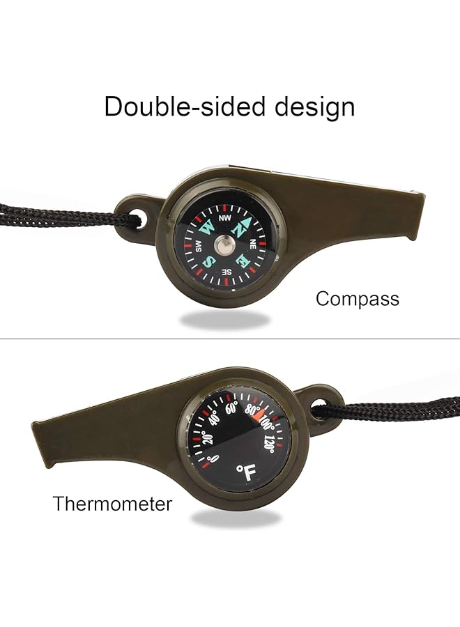 KASTWAVE Emergency Survival Whistle 3 in 1 Emergency Whistles with Compass and Thermometer Loud Safety Whistle with Lanyard for Outdoor Hiking Camping Boating Hunting Fishing 3 Pack - Image 3