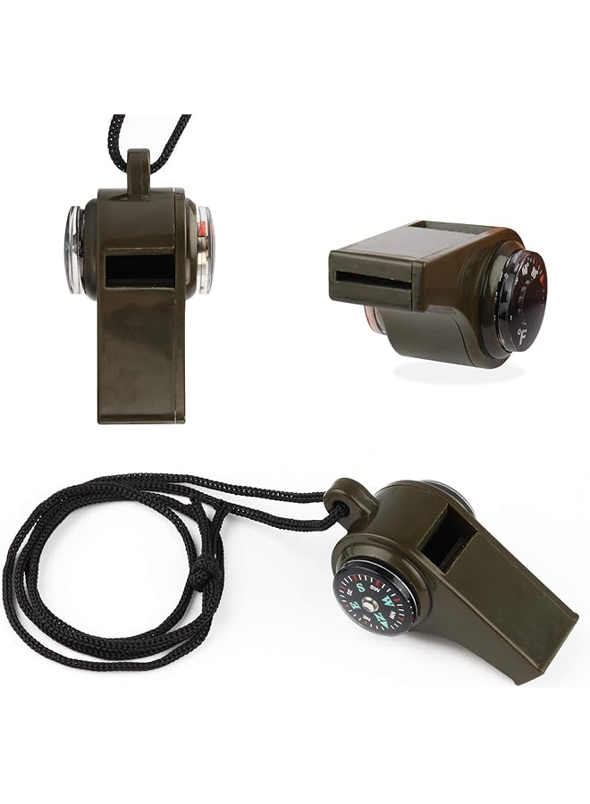 KASTWAVE Emergency Survival Whistle 3 in 1 Emergency Whistles with Compass and Thermometer Loud Safety Whistle with Lanyard for Outdoor Hiking Camping Boating Hunting Fishing 3 Pack - Image 5