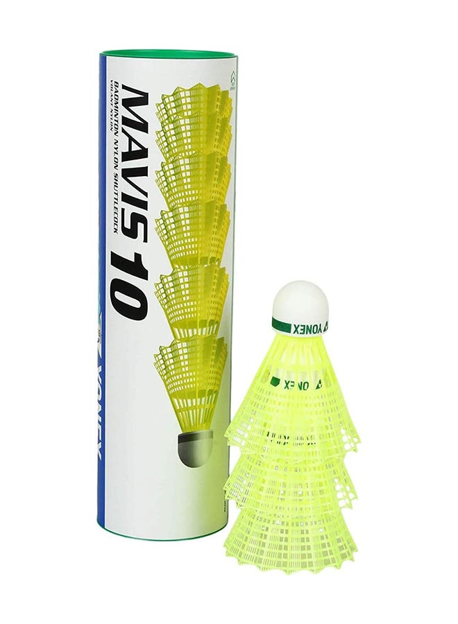 Mavis 10 ShuttleCock Green Cap - Yellow, Slow