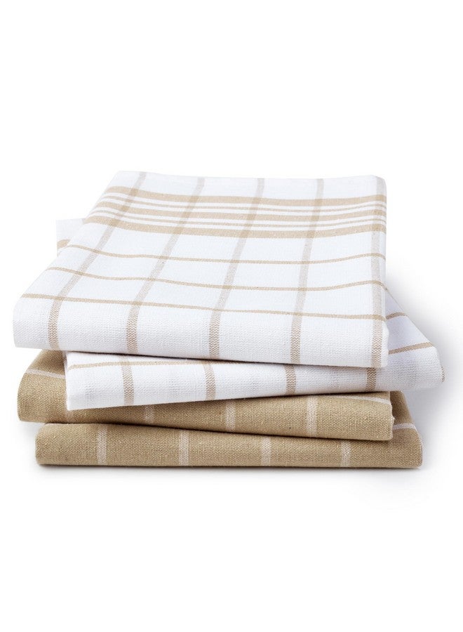 Encasa XO Kitchen Towels and Dish Cloths Sets | Beige Non-Terry Highly Absorbent Cotton Terry Towels | 70x45 cm | Multipurpose for Washing Dishes and Cleaning Pack of 4 - Image 2