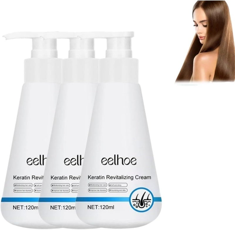 STRBOXONG Keratin Revitalizing CreamKeratin Revitalizing Cream ConditionerHair Smoothing Moisture Deep ConditionerKeratin Enrichment CreamKeratin Leave in Conditioner for Frizzy Dry Damaged Hair (3PC) - Image 1