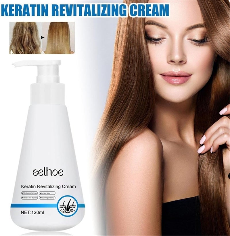 STRBOXONG Keratin Revitalizing CreamKeratin Revitalizing Cream ConditionerHair Smoothing Moisture Deep ConditionerKeratin Enrichment CreamKeratin Leave in Conditioner for Frizzy Dry Damaged Hair (3PC) - Image 2