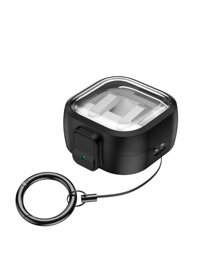 SANMUDII Earphone Case for Samsung Galaxy Buds 4/Buds 4 Pro — ABS Case, Full-Coverage Protection, Scratch-Resistant and Durable, Shock-Absorbing and Drop-Proof, Includes Lanyard and Cleaning Kit (Transparent Black) - Image 2