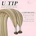 YoungSee U Tip Hair Extensions Human Hair Golden Blonde and Blonde Highlight Hair Extensions U Tip Blond Utips Hair Extension Real Human Hair Blond K Tip Hair Extension Long Straight 22In 1G/S 50G - Image 3