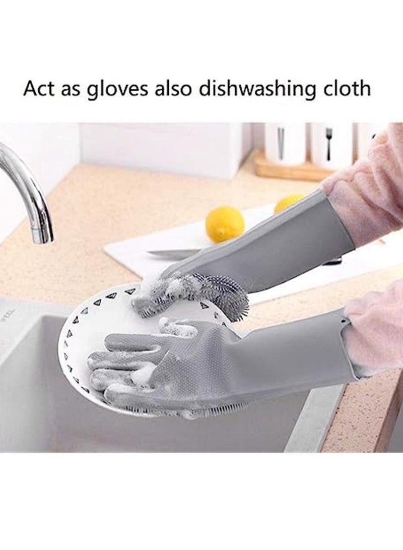 Beauenty Magic Silicone Dishwashing Gloves Cleaning Scrubbing-Dish Wash Silicone Gloves Great for Washing Dish,Kitchen,Car,Bathroom and More. - Image 4