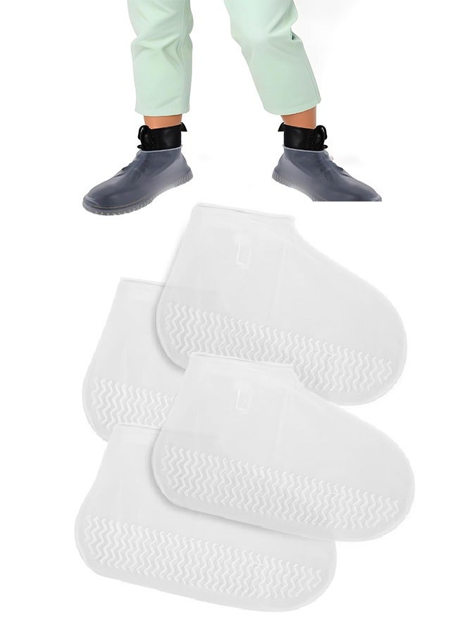 Bukela Waterproof Shoe Covers 2 Pairs,Rain Shoe Covers Reusable Silicone Non Slip Shoe Covers for Outdoor,Rain Shoe Covers for Women and Men - Image 1