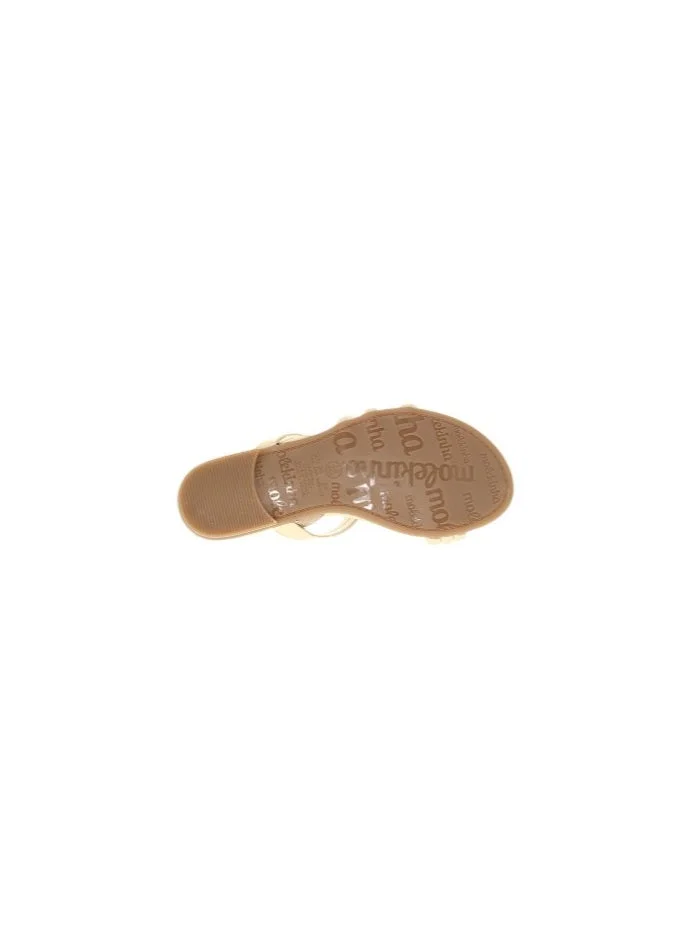 موليكينها Molekinha Junior Girls, Metallic Golden, open toe, flat sandals with ankle support and soft padding. Suitable for everyday wear