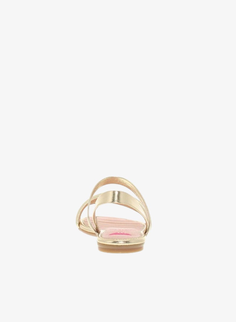 Molekinha Junior Girls, Metallic Golden, open toe, flat sandals with ankle support and soft padding. Suitable for everyday wear - Image 4