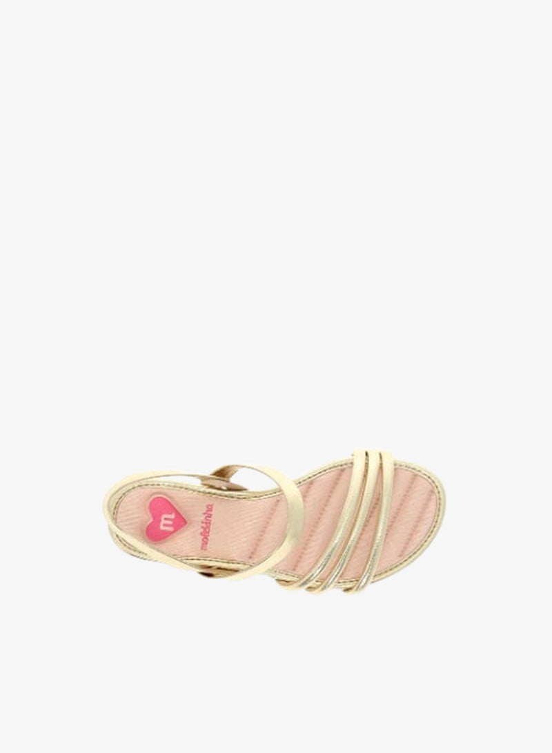 Molekinha Junior Girls, Metallic Golden, open toe, flat sandals with ankle support and soft padding. Suitable for everyday wear - Image 5