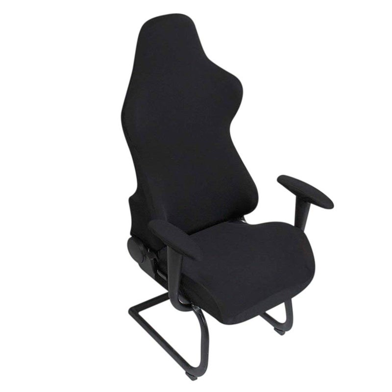 بي تي سكاي Btsky Office Office Computer Game Chair Slippercovers أغطية بوليستر مسطّحة لإعادة ألعاب ألعاب السباق Black (بدون كرسي) - Image 1