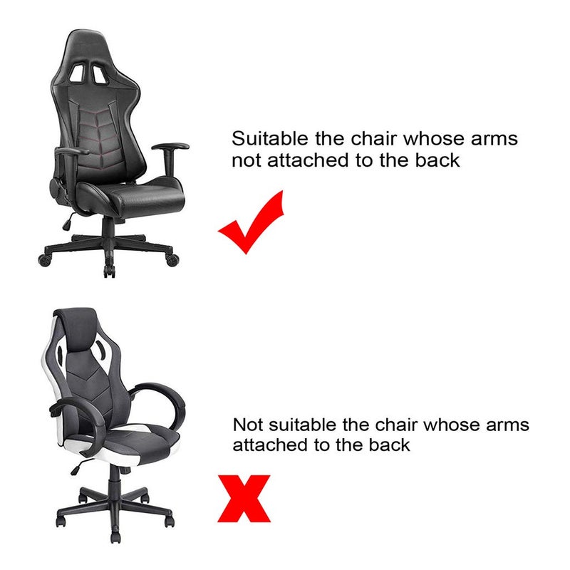 بي تي سكاي Btsky Office Office Computer Game Chair Slippercovers أغطية بوليستر مسطّحة لإعادة ألعاب ألعاب السباق Black (بدون كرسي) - Image 4