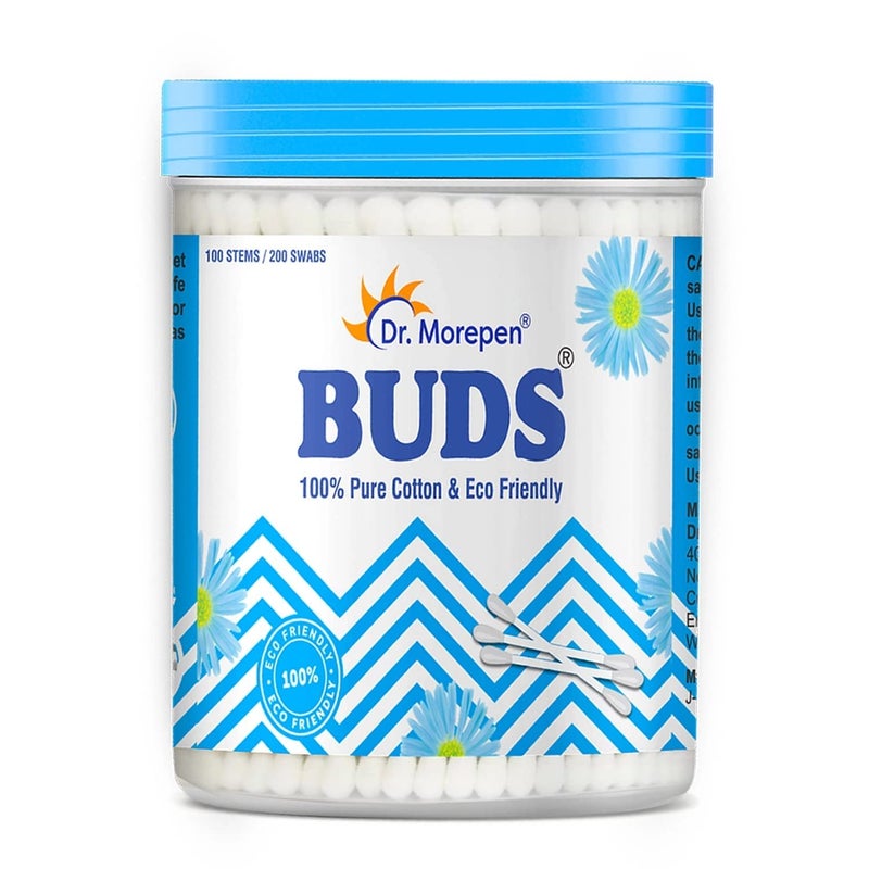 DR. MOREPEN BUDS 100% Pure Cotton & Eco-Friendly Paper Earbuds - 100 Cotton Buds Pack of 4 - Image 2